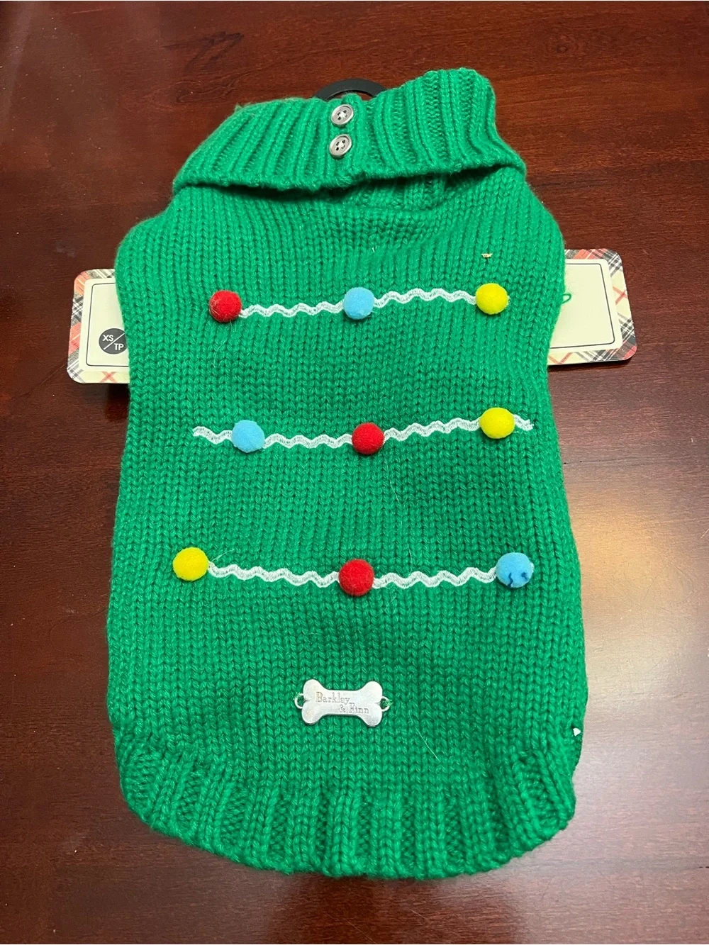 Green Christmas Knit Dog Sweater - Extra Small